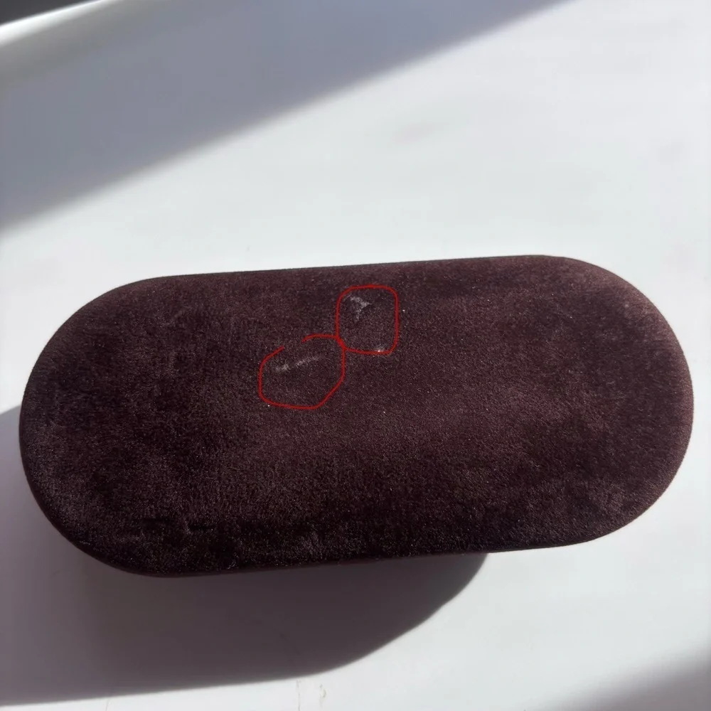 Tom Ford Velvet Sunglasses Case in Dark Brown with Gold Logo